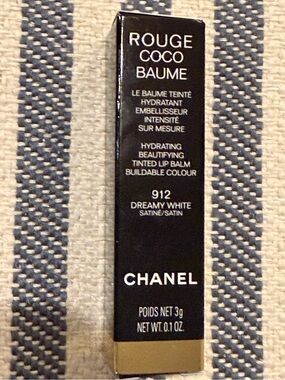 CHANEL Rouge Coco Baume Tinted Lip Balm 912 Dreamy White Satin 💟💟💟